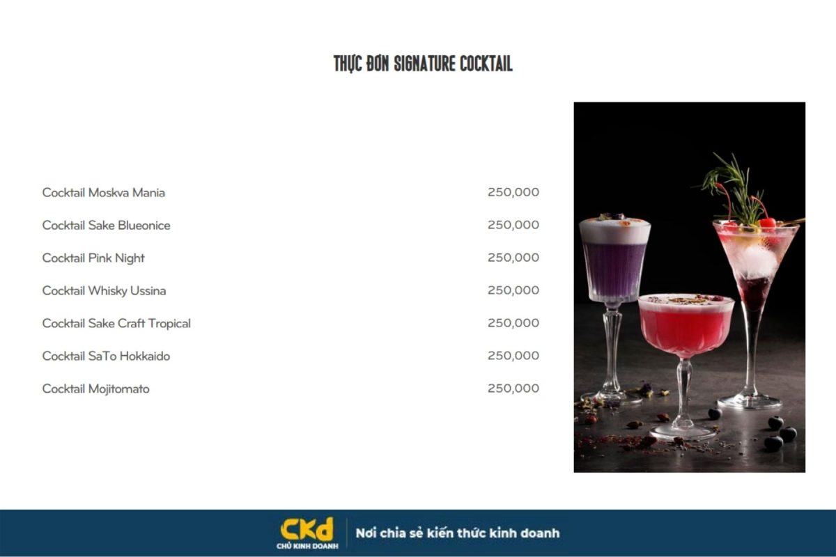 Menu quán Bar có gì? Tên các loại đồ uống ấn tượng trong Bar